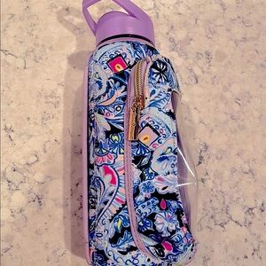 NWOT Lilly Pulitzer Water Bottle & Neoprene Sleeve with Zipper Pouch